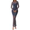 imageBTFBM Fall Dresses for Women 2025 2 Piece Set Long Sleeve Polka Dot Sexy Bodycon Mesh Dress and Slip Dress Party WeddingBig Dot Navy White