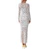 imageBTFBM Fall Dresses for Women 2025 2 Piece Set Long Sleeve Polka Dot Sexy Bodycon Mesh Dress and Slip Dress Party WeddingBig Dot White Black