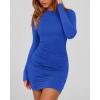 imageBTFBM Fall Dresses for Women 2025 Fashion Long Sleeve Boat Neck Slim Fit Party Club Short Tight Basic Bodycon Mini DressBlue