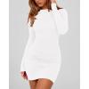 imageBTFBM Fall Dresses for Women 2025 Fashion Long Sleeve Boat Neck Slim Fit Party Club Short Tight Basic Bodycon Mini DressWhite