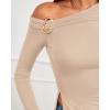 imageBTFBM Off The Shoulder Tops for Women Fall Fashion 2025 Asymmetrical Long Sleeve Shirts Fitted Going Out Top Y2K ClothesBeige