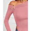 imageBTFBM Off The Shoulder Tops for Women Fall Fashion 2025 Asymmetrical Long Sleeve Shirts Fitted Going Out Top Y2K ClothesPink