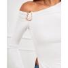 imageBTFBM Off The Shoulder Tops for Women Fall Fashion 2025 Asymmetrical Long Sleeve Shirts Fitted Going Out Top Y2K ClothesWhite