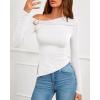 imageBTFBM Off The Shoulder Tops for Women Fall Fashion 2025 Asymmetrical Long Sleeve Shirts Fitted Going Out Top Y2K ClothesWhite