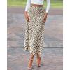 imageBTFBM Satin Skirts for Women 2025 Fall High Waisted ALine Leopard Print Cocktail Wedding Long Silk Summer Midi SkirtApricot Black
