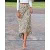 imageBTFBM Satin Skirts for Women 2025 Fall High Waisted ALine Leopard Print Cocktail Wedding Long Silk Summer Midi SkirtApricot Black