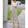 imageBTFBM Satin Skirts for Women 2025 Fall High Waisted ALine Leopard Print Cocktail Wedding Long Silk Summer Midi SkirtApricot Black