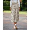 imageBTFBM Satin Skirts for Women 2025 Fall High Waisted ALine Leopard Print Cocktail Wedding Long Silk Summer Midi SkirtApricot Black