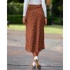 imageBTFBM Satin Skirts for Women 2025 Fall High Waisted ALine Leopard Print Cocktail Wedding Long Silk Summer Midi SkirtBrick Red Black