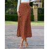 imageBTFBM Satin Skirts for Women 2025 Fall High Waisted ALine Leopard Print Cocktail Wedding Long Silk Summer Midi SkirtBrick Red Black