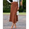 imageBTFBM Satin Skirts for Women 2025 Fall High Waisted ALine Leopard Print Cocktail Wedding Long Silk Summer Midi SkirtBrick Red Black