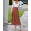 imageBTFBM Satin Skirts for Women 2025 Fall High Waisted ALine Leopard Print Cocktail Wedding Long Silk Summer Midi SkirtBrick Red Black