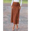 imageBTFBM Satin Skirts for Women 2025 Fall High Waisted ALine Leopard Print Cocktail Wedding Long Silk Summer Midi SkirtBrick Red Black