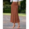 imageBTFBM Satin Skirts for Women 2025 Fall High Waisted ALine Leopard Print Cocktail Wedding Long Silk Summer Midi SkirtBrick Red Black