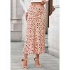 imageBTFBM Satin Skirts for Women 2025 Fall High Waisted ALine Leopard Print Cocktail Wedding Long Silk Summer Midi SkirtFloral Apricot Red