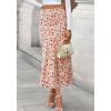 imageBTFBM Satin Skirts for Women 2025 Fall High Waisted ALine Leopard Print Cocktail Wedding Long Silk Summer Midi SkirtFloral Apricot Red