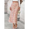 imageBTFBM Satin Skirts for Women 2025 Fall High Waisted ALine Leopard Print Cocktail Wedding Long Silk Summer Midi SkirtFloral Apricot Red
