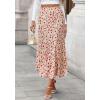 imageBTFBM Satin Skirts for Women 2025 Fall High Waisted ALine Leopard Print Cocktail Wedding Long Silk Summer Midi SkirtFloral Apricot Red