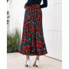 imageBTFBM Satin Skirts for Women 2025 Fall High Waisted ALine Leopard Print Cocktail Wedding Long Silk Summer Midi SkirtFloral Black Red