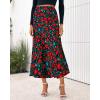 imageBTFBM Satin Skirts for Women 2025 Fall High Waisted ALine Leopard Print Cocktail Wedding Long Silk Summer Midi SkirtFloral Black Red