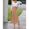 imageBTFBM Satin Skirts for Women 2025 Fall High Waisted ALine Leopard Print Cocktail Wedding Long Silk Summer Midi SkirtKhaki Black