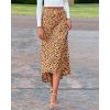 imageBTFBM Satin Skirts for Women 2025 Fall High Waisted ALine Leopard Print Cocktail Wedding Long Silk Summer Midi SkirtKhaki Black
