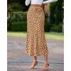 imageBTFBM Satin Skirts for Women 2025 Fall High Waisted ALine Leopard Print Cocktail Wedding Long Silk Summer Midi SkirtKhaki Black