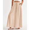 imageBTFBM Women Casual High Waist Wide Leg Pants 2025 Summer Fall Long Palazzo Pants Pocket Lounge Vacation Beach TrousersSolid Beige