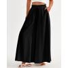 imageBTFBM Women Casual High Waist Wide Leg Pants 2025 Summer Fall Long Palazzo Pants Pocket Lounge Vacation Beach TrousersSolid Black