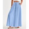 imageBTFBM Women Casual High Waist Wide Leg Pants 2025 Summer Fall Long Palazzo Pants Pocket Lounge Vacation Beach TrousersSolid Blue