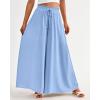 imageBTFBM Women Casual High Waist Wide Leg Pants 2025 Summer Fall Long Palazzo Pants Pocket Lounge Vacation Beach TrousersSolid Blue