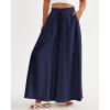imageBTFBM Women Casual High Waist Wide Leg Pants 2025 Summer Fall Long Palazzo Pants Pocket Lounge Vacation Beach TrousersSolid Navy