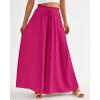 imageBTFBM Women Casual High Waist Wide Leg Pants 2025 Summer Fall Long Palazzo Pants Pocket Lounge Vacation Beach TrousersSolid Rose Red