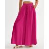 imageBTFBM Women Casual High Waist Wide Leg Pants 2025 Summer Fall Long Palazzo Pants Pocket Lounge Vacation Beach TrousersSolid Rose Red