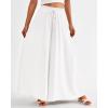 imageBTFBM Women Casual High Waist Wide Leg Pants 2025 Summer Fall Long Palazzo Pants Pocket Lounge Vacation Beach TrousersSolid White