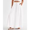imageBTFBM Women Casual High Waist Wide Leg Pants 2025 Summer Fall Long Palazzo Pants Pocket Lounge Vacation Beach TrousersSolid White