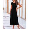imageBTFBM Women Two Piece Skirt Set Summer 2025 Casual Vacation Crew Neck Short Sleeve Cropped Top Elastic Waist Midi SkirtsBlack