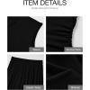 imageBTFBM Women Two Piece Skirt Set Summer 2025 Casual Vacation Crew Neck Short Sleeve Cropped Top Elastic Waist Midi SkirtsBlack