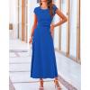 imageBTFBM Women Two Piece Skirt Set Summer 2025 Casual Vacation Crew Neck Short Sleeve Cropped Top Elastic Waist Midi SkirtsBlue