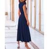 imageBTFBM Women Two Piece Skirt Set Summer 2025 Casual Vacation Crew Neck Short Sleeve Cropped Top Elastic Waist Midi SkirtsDark Blue