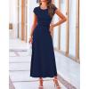 imageBTFBM Women Two Piece Skirt Set Summer 2025 Casual Vacation Crew Neck Short Sleeve Cropped Top Elastic Waist Midi SkirtsDark Blue