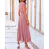imageBTFBM Women Two Piece Skirt Set Summer 2025 Casual Vacation Crew Neck Short Sleeve Cropped Top Elastic Waist Midi SkirtsDusty Pink