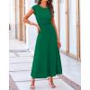 imageBTFBM Women Two Piece Skirt Set Summer 2025 Casual Vacation Crew Neck Short Sleeve Cropped Top Elastic Waist Midi SkirtsGreen