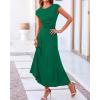 imageBTFBM Women Two Piece Skirt Set Summer 2025 Casual Vacation Crew Neck Short Sleeve Cropped Top Elastic Waist Midi SkirtsGreen
