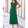 imageBTFBM Women Two Piece Skirt Set Summer 2025 Casual Vacation Crew Neck Short Sleeve Cropped Top Elastic Waist Midi SkirtsGreen