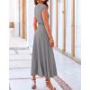imageBTFBM Women Two Piece Skirt Set Summer 2025 Casual Vacation Crew Neck Short Sleeve Cropped Top Elastic Waist Midi SkirtsGrey