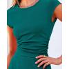 imageBTFBM Women Two Piece Skirt Set Summer 2025 Casual Vacation Crew Neck Short Sleeve Cropped Top Elastic Waist Midi SkirtsLake Green