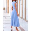 imageBTFBM Women Two Piece Skirt Set Summer 2025 Casual Vacation Crew Neck Short Sleeve Cropped Top Elastic Waist Midi SkirtsLight Blue