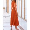 imageBTFBM Women Two Piece Skirt Set Summer 2025 Casual Vacation Crew Neck Short Sleeve Cropped Top Elastic Waist Midi SkirtsOrange