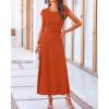 imageBTFBM Women Two Piece Skirt Set Summer 2025 Casual Vacation Crew Neck Short Sleeve Cropped Top Elastic Waist Midi SkirtsOrange